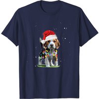 T-shirt Beagle avec lumières de Noël pour hommes — T-shirts pour hommes