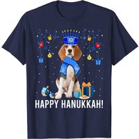 T-shirt Beagle Menorah Hat Noël Joyeuse Hanoukka pour hommes — T-shirts pour hommes