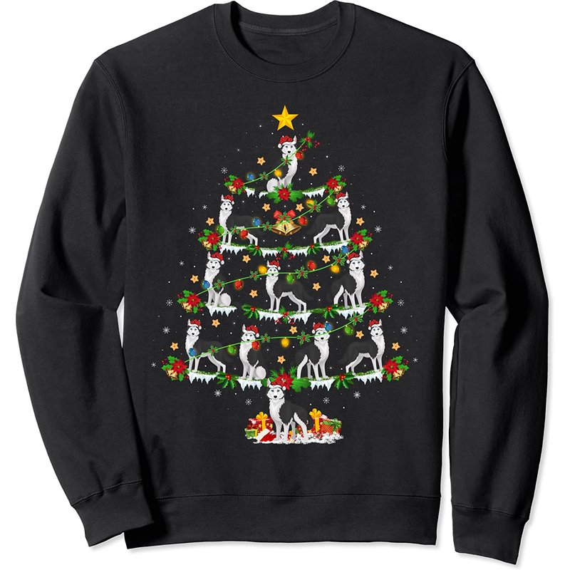 Sweatshirt pour les amoureux des Huskies à thème de Noël — Sweats à capuche pour hommes