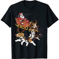 T-shirt de Noël Beagle pour hommes en noir