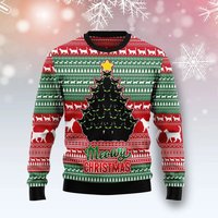 Meowy Catmas Chandail de Noël 3D Chat Noir pour Enfants — Chandails pour hommes