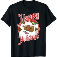 T-shirt noir Joyeuses Fêtes Père Noël Afro-Américain — T-shirts pour hommes
