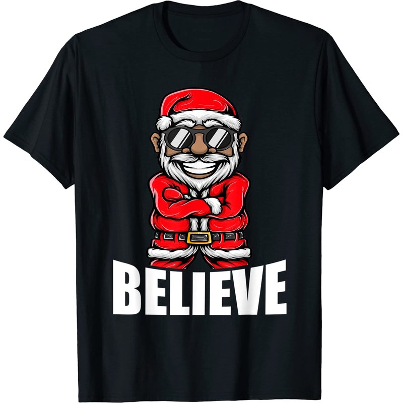 T-shirt Check Brand For 50 Père Noël Afro-Américain Noir — T-shirts pour hommes