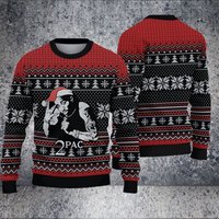 2 Pac Rapper 3D Ugly Christmas Sweatshirt — Mens Sweaters