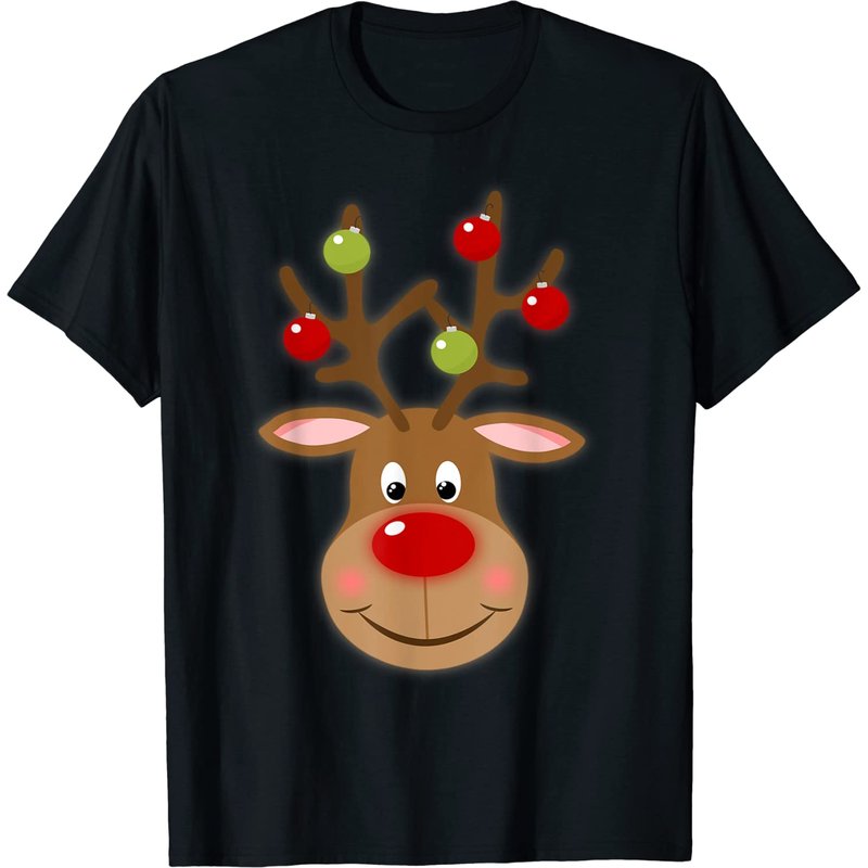 T-shirt Rudolph Renne au Nez Rouge | T-shirt de Noël Santa pour Hommes — T-shirts pour hommes