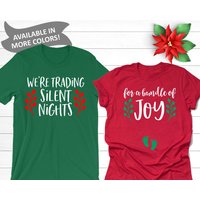 Couples Christmas Pregnancy Announcement T-Shirt for Men