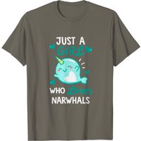 Juste une fille qui aime les narvals T-shirt pour hommes — T-shirts pour hommes