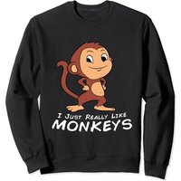 Sweat à capuche Monkey J'aime vraiment les singes