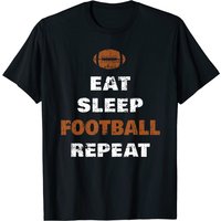 T-Shirts Silhouette Football pour Hommes - Mange, Dors, Football, Répète — T-shirts pour hommes
