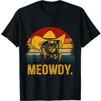 Cowboy Cat T-shirt Vintage Meowdy for Men