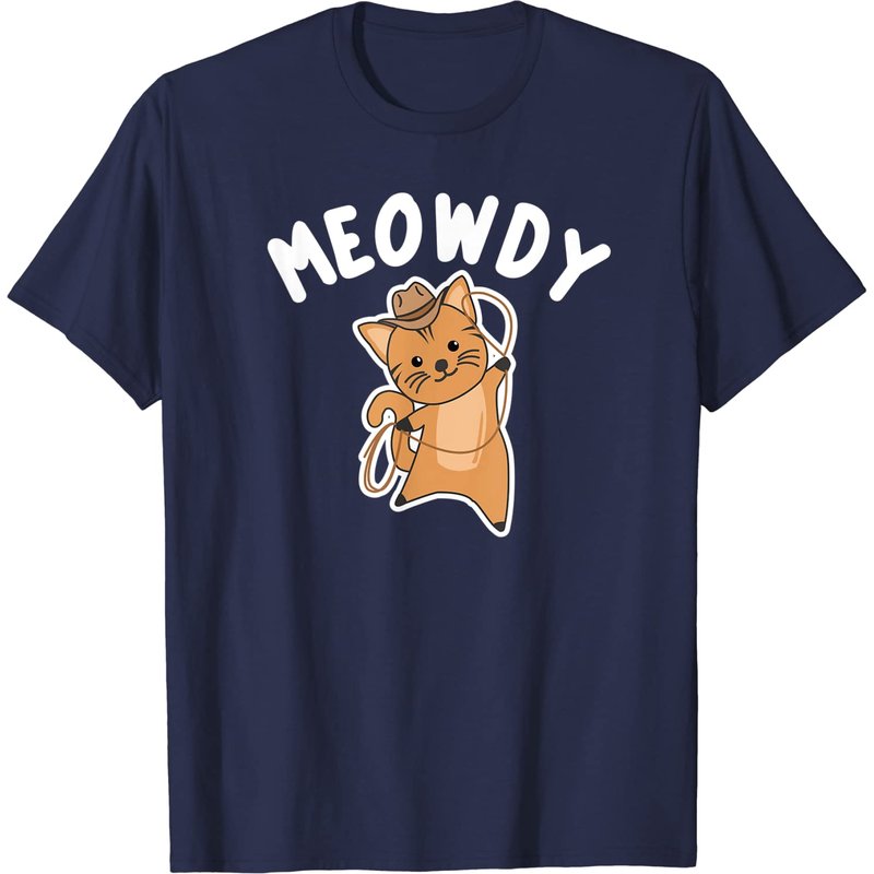 T-shirt Cowboy Cat Meowdy Howdy Cat Cowboy avec Lasso — T-shirts pour hommes