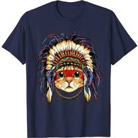 Native Indian Cat Lovers T-Shirt for Men — Mens T Shirts