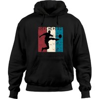Hoodie Pullover Vintage Distressé Joueur de Soccer