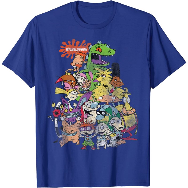 Nickelodeon Classic 90s Cartoon Character T-Shirt for Men — Mens T Shirts
