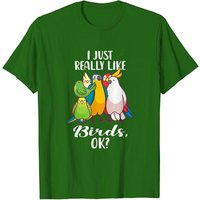 T-shirt I Just Really Like Birds Parrot Cockatoo Budgerigar pour hommes