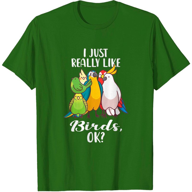T-shirt I Just Really Like Birds Parrot Cockatoo Budgerigar pour hommes — T-shirts pour hommes