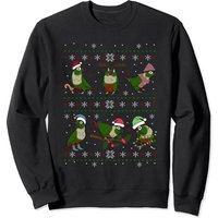 Sweatshirt de Noël avec Doodle de Perroquet Amusant Conure à Joues Vertes — Sweats à capuche pour hommes