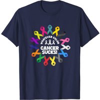 T-shirt Cancer Sucks pour hommes avec rubans de lutte contre le cancer — T-shirts pour hommes