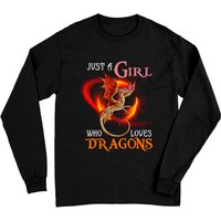 Juste une Fille Qui Aime les Dragons T-Shirt à Manches Longues — T-shirts pour hommes