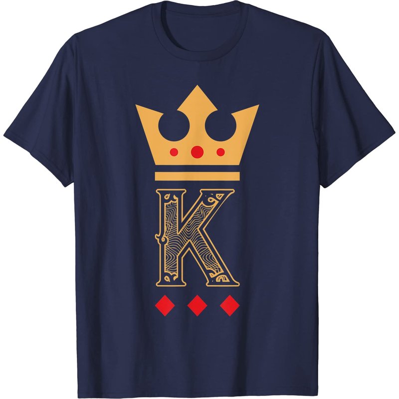 T-shirt Roi de Carreau avec Motif de Carte à Jouer pour Hommes