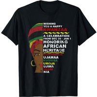 T-shirt pour hommes Femme africaine Kwanzaa 7 principes