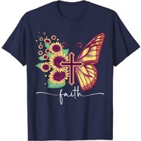 T-shirts Sunflower Butterfly pour hommes en noir