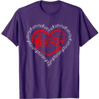 T-shirt Cœur Notes Musicales pour Hommes - Noir — T-shirts pour hommes