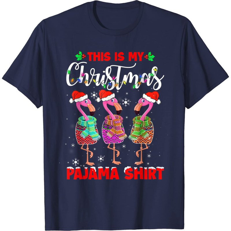 Mon T-shirt de Noël avec Flamant Rose Santa pour Hommes — T-shirts pour hommes