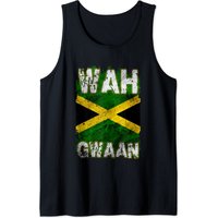 T-shirt Jamaïque Wah Gwaan Rasta Délavé Drapeau Jamaïcain Débardeur — T-shirts pour hommes