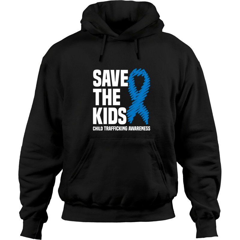 Hoodie Save Our Children Ruban Bleu Stop Trafic d'Enfants — Sweats à capuche pour hommes
