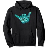Shaka Hoodie Hang Loose - Blue Fill Polynesian Tribal Pullover — Mens Hoodies