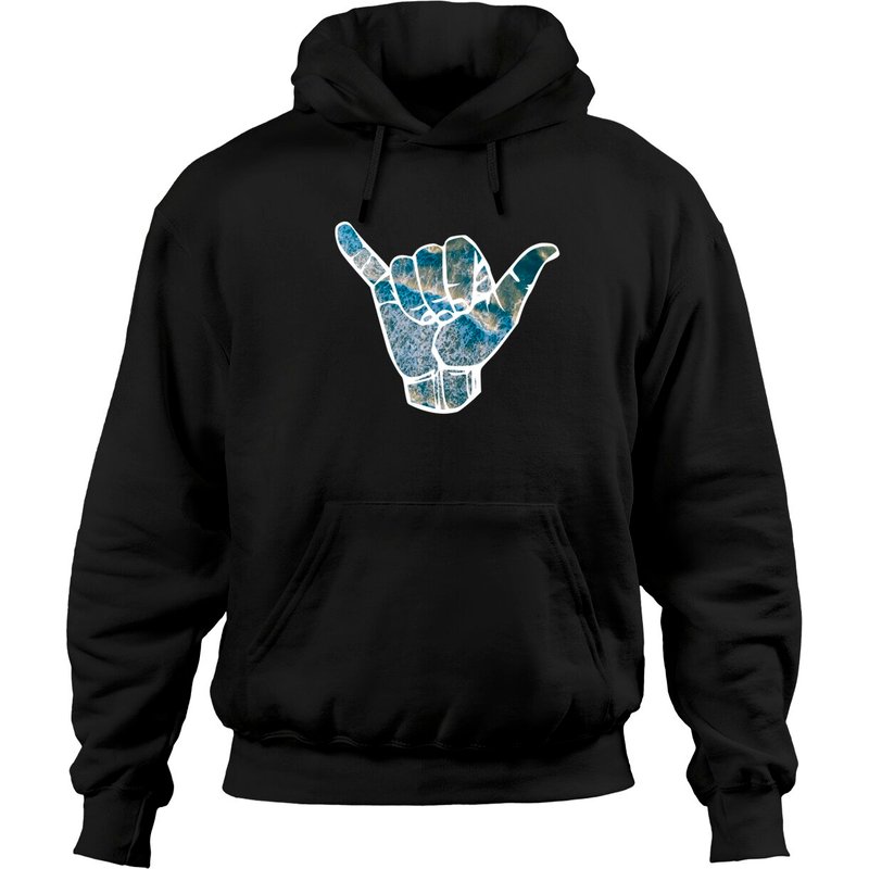 Hoodie Shaka Hang Loose Surfing Main Plage Vagues — Sweats à capuche pour hommes