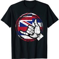 Shaka T-shirt Hawaii Flag for Men - Vintage Hang Loose Design — Mens T Shirts