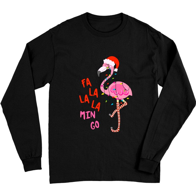 Pyjama Longue Manche Flamant Rose de Noël pour Unisexe — T-shirts pour hommes