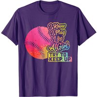 T-shirt Softball pour Hommes - Baseball Women Play Like A Girl — T-shirts pour hommes