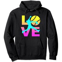 Hoodie Silhouette Softball pour Filles et Femmes