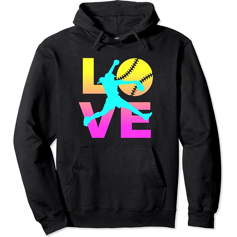 Hoodie Silhouette Softball pour Filles et Femmes — Sweats à capuche pour hommes