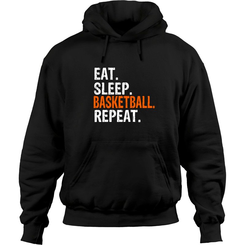Hoodie Unisexe Eat Sleep Basketball Repeat — Sweats à capuche pour hommes