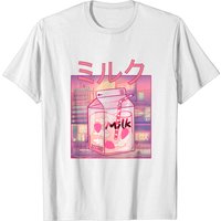 Strawberry Milk Pink Kawaii Anime 90s Milk Carton T-Shirt for Men