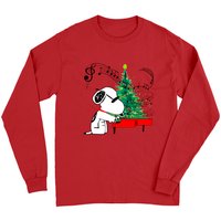 T-shirt à manches longues Snoopy Dog Music Noël pour unisexe — T-shirts pour hommes