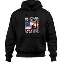 I Stand For Flag And Kneel For Cross Hoodie Pullover
