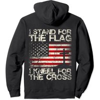 Hoodie Patriot I Stand For Flag And Kneel For Cross — Sweats à capuche pour hommes