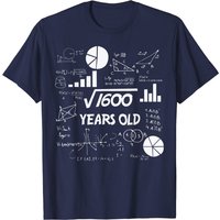 Square Root 1600 = T-shirt d'anniversaire pour hommes de 40 ans