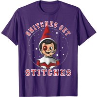 T-shirt pour hommes Snitches Get Stitches - Design Elf Xmas — T-shirts pour hommes