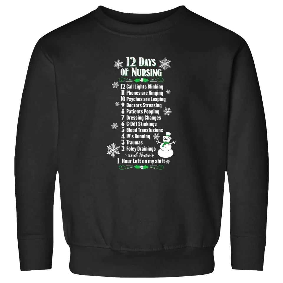 12 Jours de Nursing Sweatshirt de Noël Drôle pour Infirmières