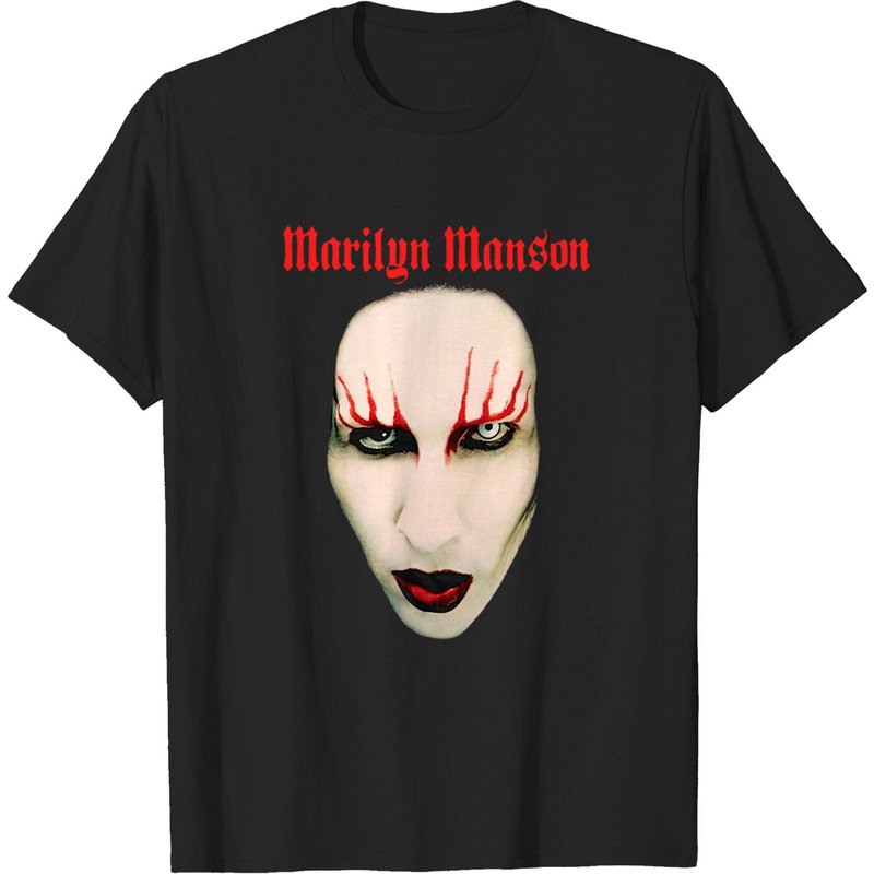 T-shirt Marilyn Manson Red Lips Rock Heavy Metal pour hommes