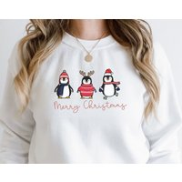 Sweat à Capuche Unisexe Joyeux Noël Pingouin