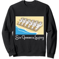 Sweatshirt "Six Geese A Laying" de Noël pour Unisexe