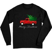 T-shirt à Manches Longues Vintage Wagon Noël pour Unisexe — T-shirts pour hommes