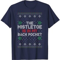 T-shirt de Noël Mistletoe Is In My Back Pocket pour hommes — T-shirts pour hommes
